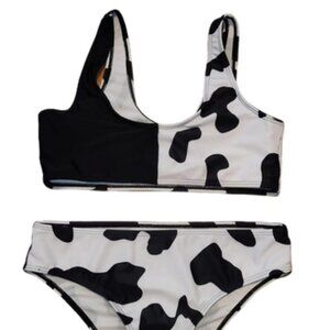 Girls Cow Print Bikini Swimsuit || Small GUC